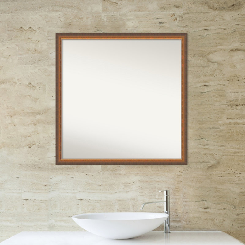 Jillean Solid Wood Frame Mirror, 28.25" x 28.25", Square