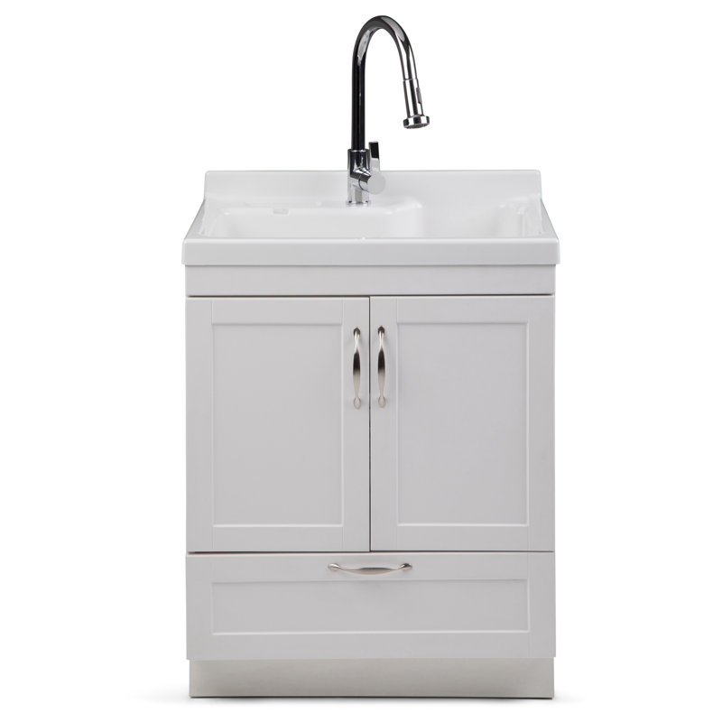Évier utilitaire et armoire à linge Maile, Blanc pur