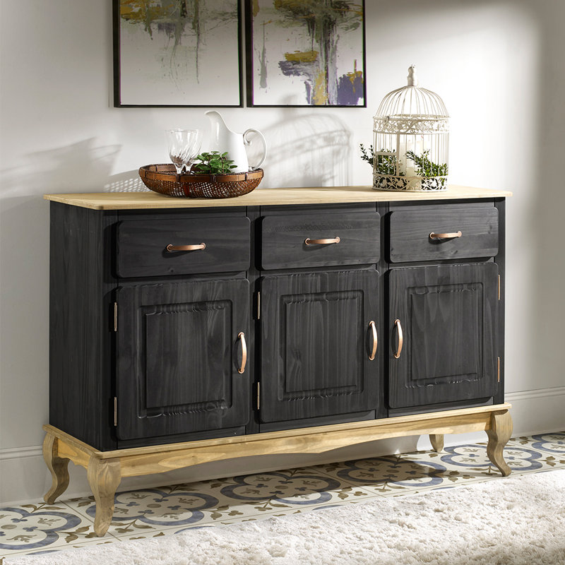 Wednesbury 57.28'' Solid Wood Sideboard, Black