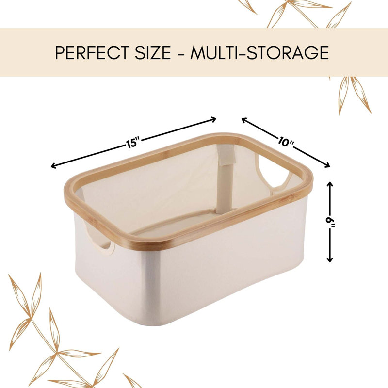 Evideco Decorative Bin, Ivory, 6