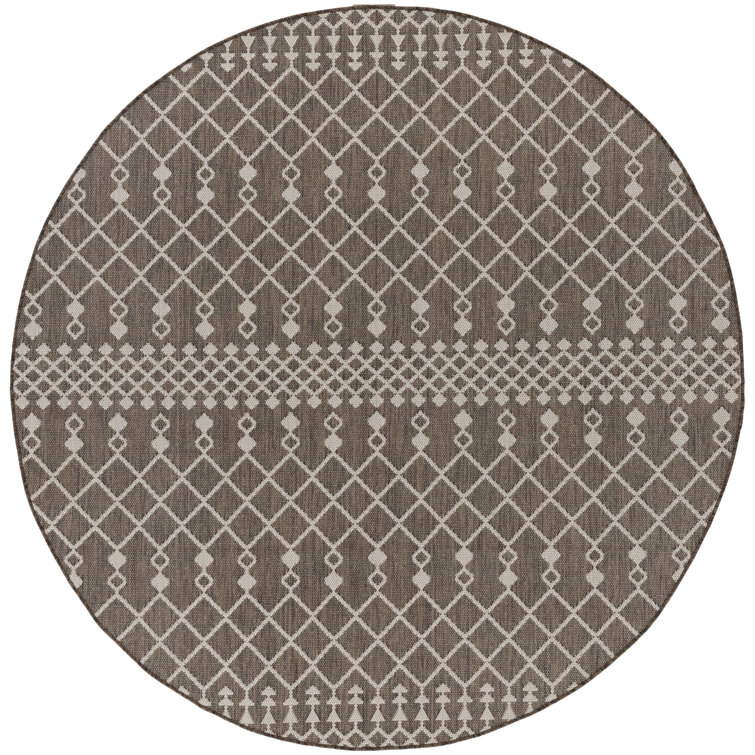 Tonnele Geometric Machine Woven Polypropylene/Polyester Indoor/Outdoor Area Rug in Natural