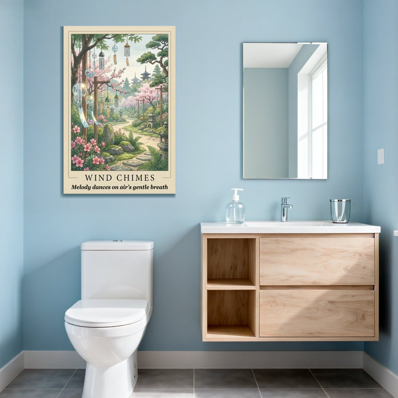 Paysage et nature, carillons de vent, chemin de jardin, lanternes de fleurs de cerisier, H 18 po x l 12 po
