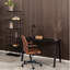 Troutman Glass Top Metal Base Writing Desk