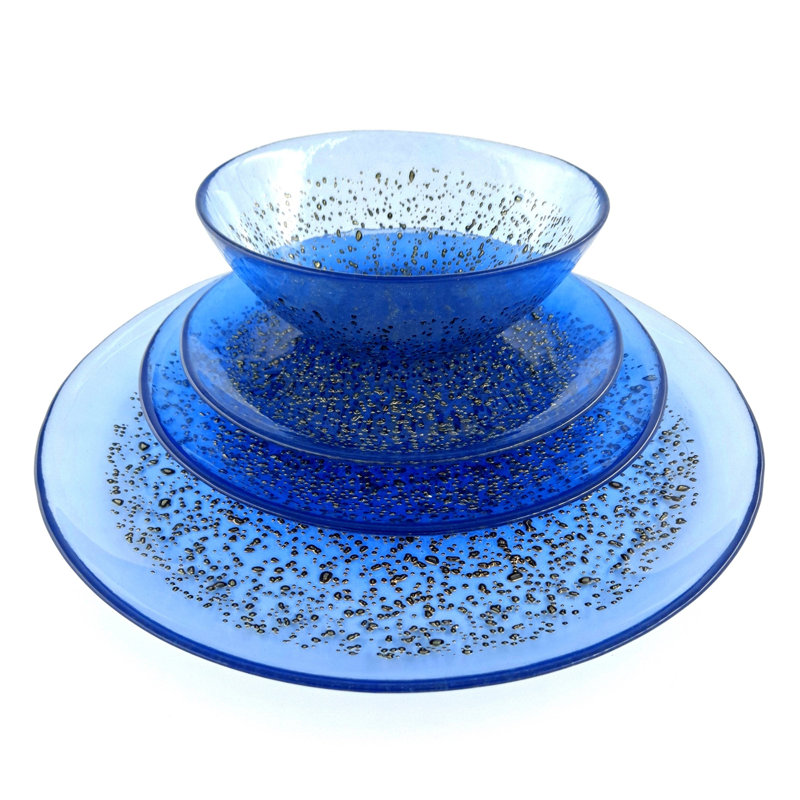 Service de vaisselle Isla, Indigo / bronze, 16