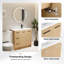Meuble-lavabo sur pied 36 po, lavabo en résine, deux portes et trois tiroirs-129222456