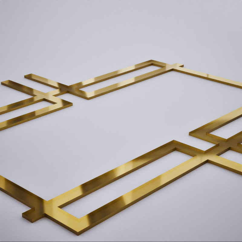 Miroir doré Granby, 15.38" H x 15.375" W x 0.125" D, Doré
