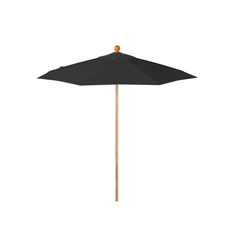 Parasol en bois de teck 7,5 pi, Noir
