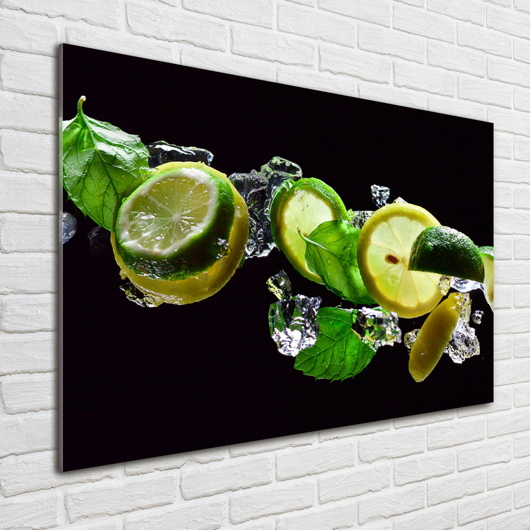 Glasbild Lime And Lemon