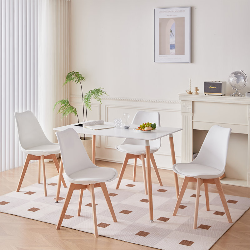 Quade Upholstered Dining Chair, White, 4