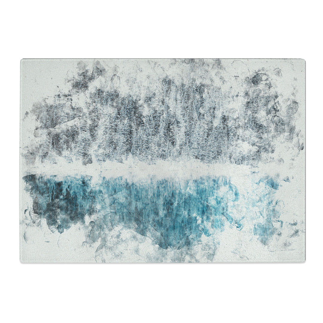 Tempered Glass Forest Reflecting in Lake Louise Chopping Board