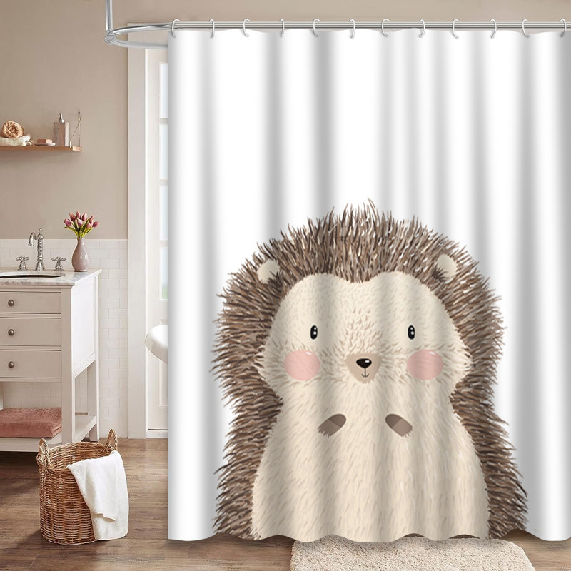 Mignon rideau de douche avec 12 crochets, L 72 po x l 78 po