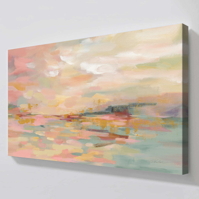 "Pink Waves" par Silvia Vassileva, reproduction sur toile, H 28 po x l 48 po
