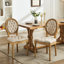 Chaises de salle à manger confortables à dossier, en velours beige, avec base en bois massif au design élégant