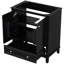 Base de meuble-lavabo noir 30 po, bois massif, portes, tiroir, tablette réglable, assemblage requis et armoire à panneau, 2 1 multifonctionnel, nécessaire