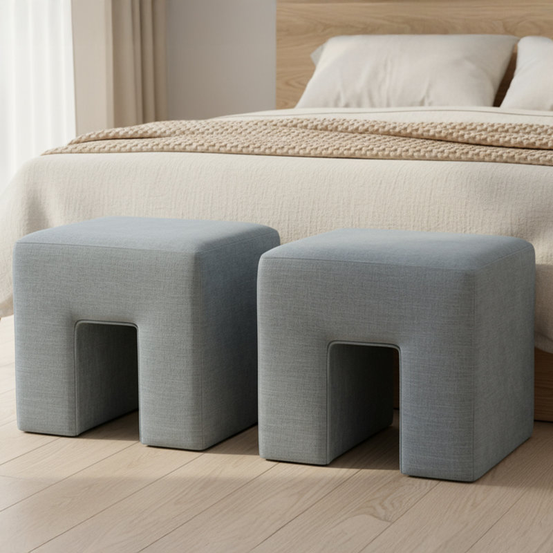 Aidy Stool Washed Pink, Light Blue