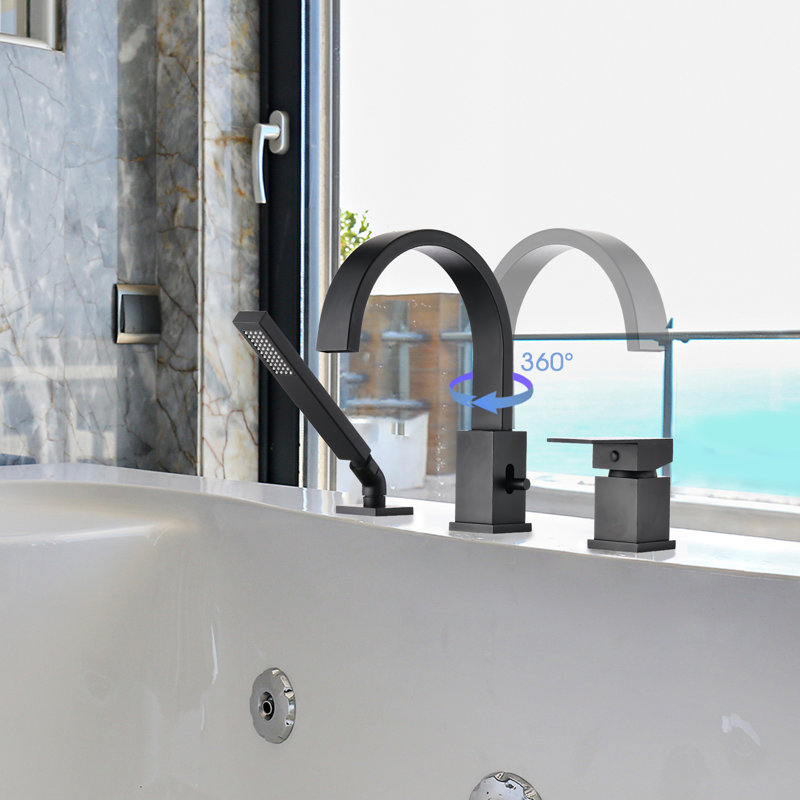 Deck Tub Filler, Matte Black