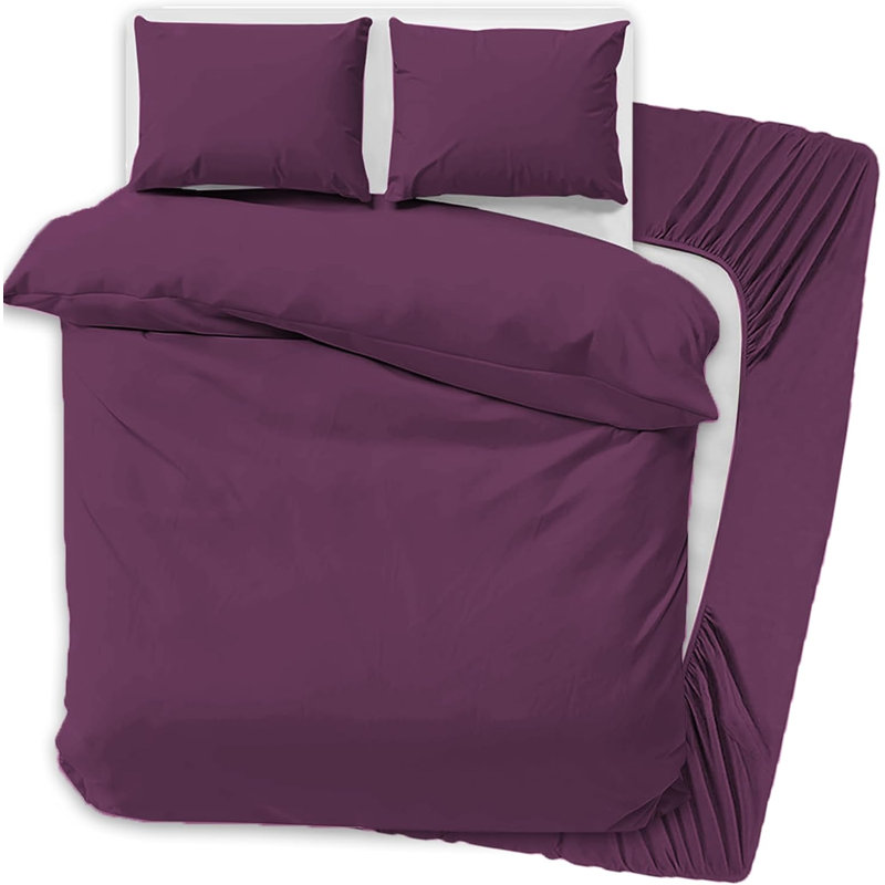 Microfiber Solid Colour Duvet Cover Set