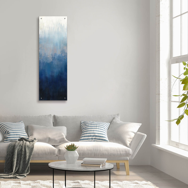 «Silver Wave II» par Silvia Vassileva, art mural en verre acrylique, H 48 po x l 16 po x P 0,2 po