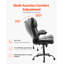 Fauteuil de direction avec soutien lombaire, fauteuil de bureau d'une capacité de 300 lb avec accoudoirs rabattables et coussin lombaire, fauteuil ergonomique réglable en hauteur, fauteuils de bureau inclinables en cuir polyuréthane