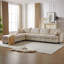 Canapé modulaire de 113,5 po avec repose-pieds avec rangement, forme L / U convertible, beige-224253267