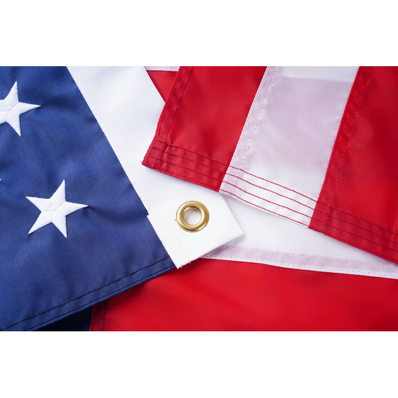 Drapeau américain de qualité supérieure fabriqué en États-Unis, nylon robuste avec étoiles brodées, 3 pi x 5 pi