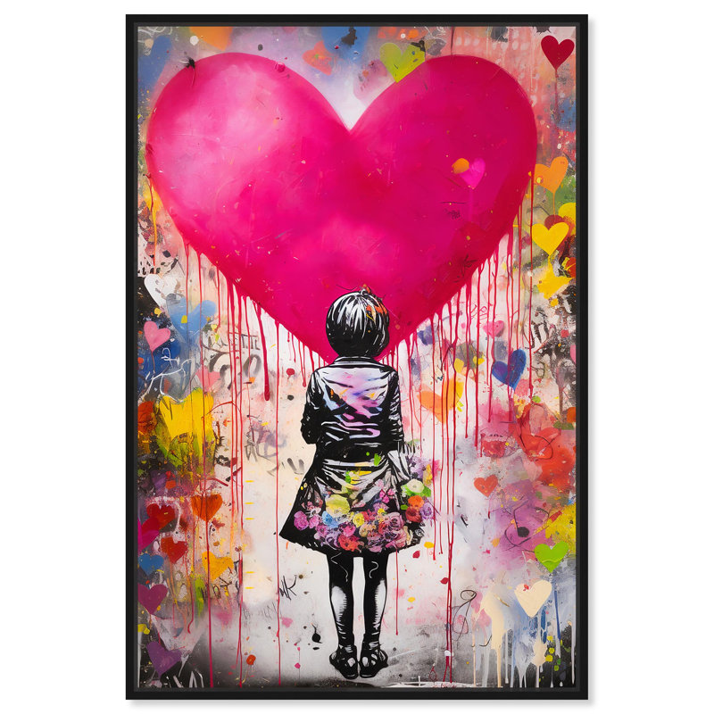 «Lovely Excuses», art mural graffiti urbain par Notoriart, H 16 po x l 11 po, Cadre noir