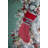 12X25"Red/Gray/White Snowflake Pattern Knit Stocking W/Pom Pom