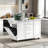 Vintage-Style Rolling Kitchen Island with Storage, Tilt Trash Can Cabinet, and Drop Leaf for Enhanced Functionality and Aesthetics-129110104