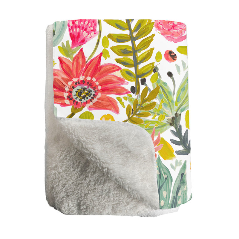 Jeté en sherpa à motif floral Laural Home