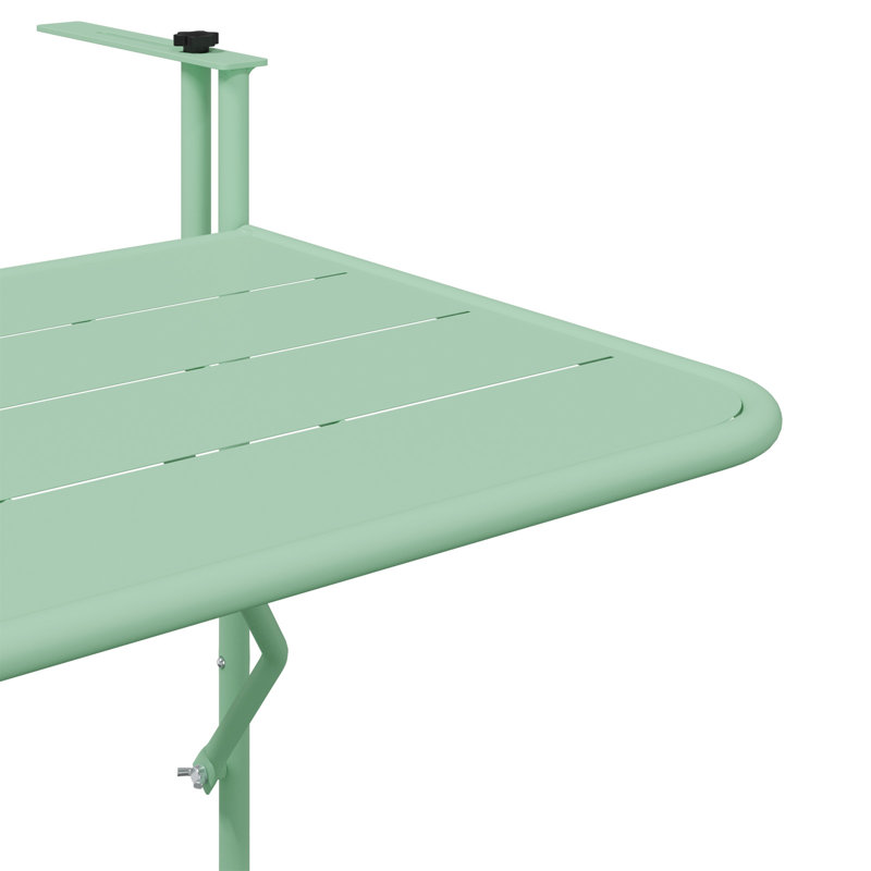 Balcony Table Metal Medium Collapsible Patio Table, Teal