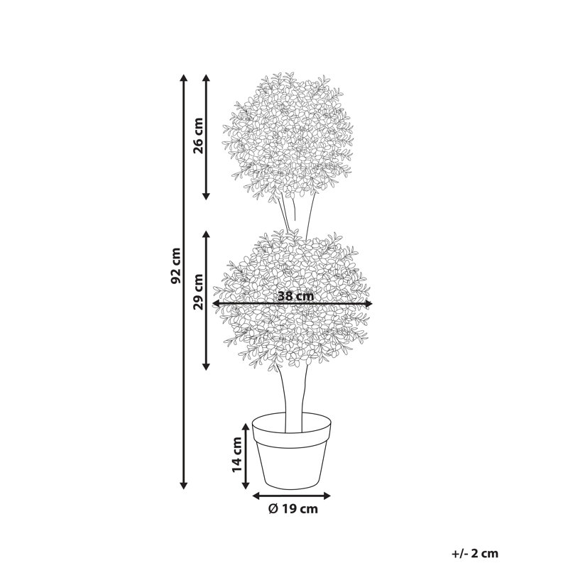 Faux Tree in Plastic / Acrylic Planter, 92cm H x 38cm W x 38cm D