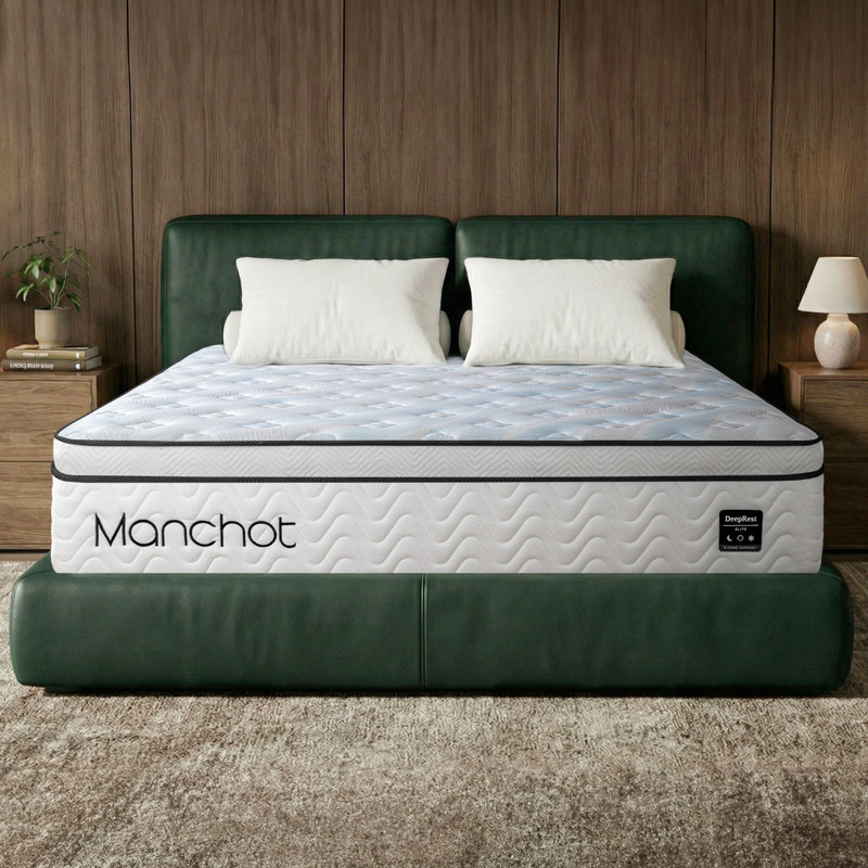 Firm Hybrid Mattress With Cooling Memory Foam And 5-zone Pocket Spring Support, 14", Queen