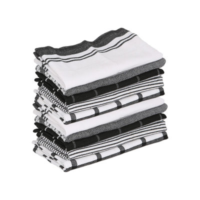 Nicola Spring 100% Cotton Tea Towels - 70cm x 50cm - Monochrome