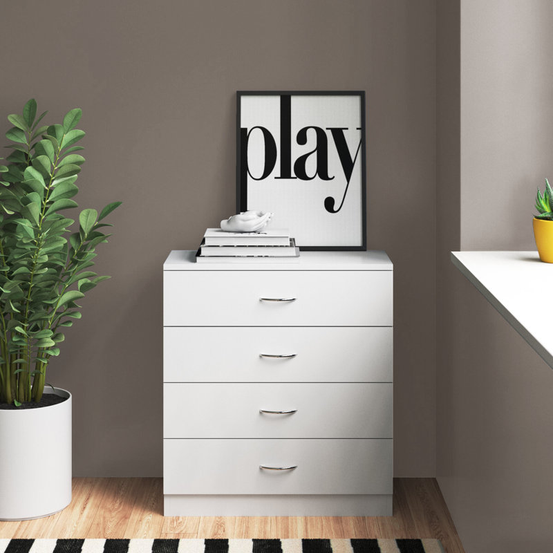 Commode à 4 tiroirs 25,98 po Brightyn, Blanc