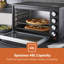 GEEPAS Mini Oven & Grill Rotisserie Baking Roasting & Grilling 1600W Temp Control 100–230°C Double Glass Door 60min Timer Auto Shut Off Bell-124324995-124325001