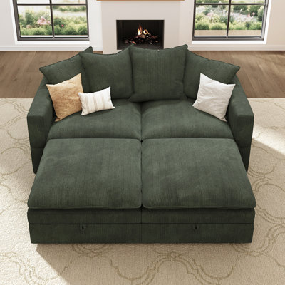 Wynter Corduroy Storage Sectional Sofa Modular Sofa Bed For Small Space