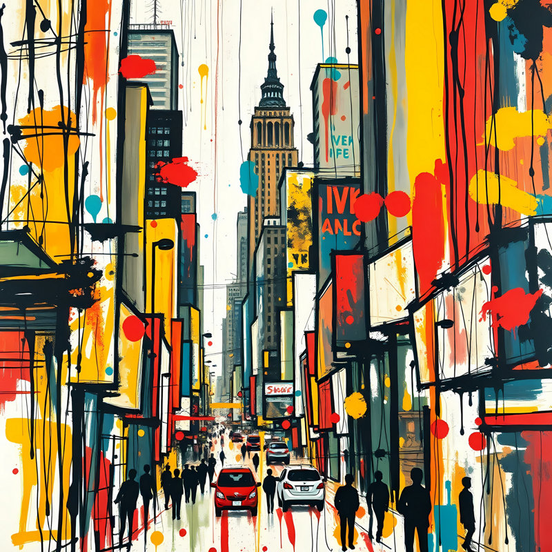 Downtown Congestion, 24" H x 24" W