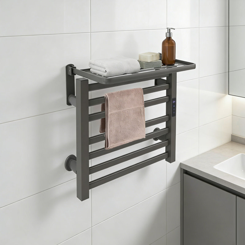 Porte-serviettes chauffant, porte-serviettes chauffant électrique, Gris