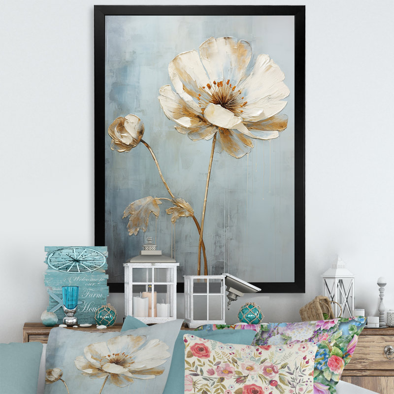 «Burst Of Ranunculus Beauty III», reproduction sur toile, H 32 po x l 16 po x P 1 po, Cadre photo noir