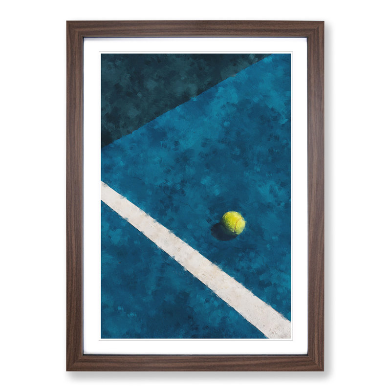 The Tennis Court - Picture Frame Painting, 65cm H x 48cm W x 2cm D, Walnut Framed