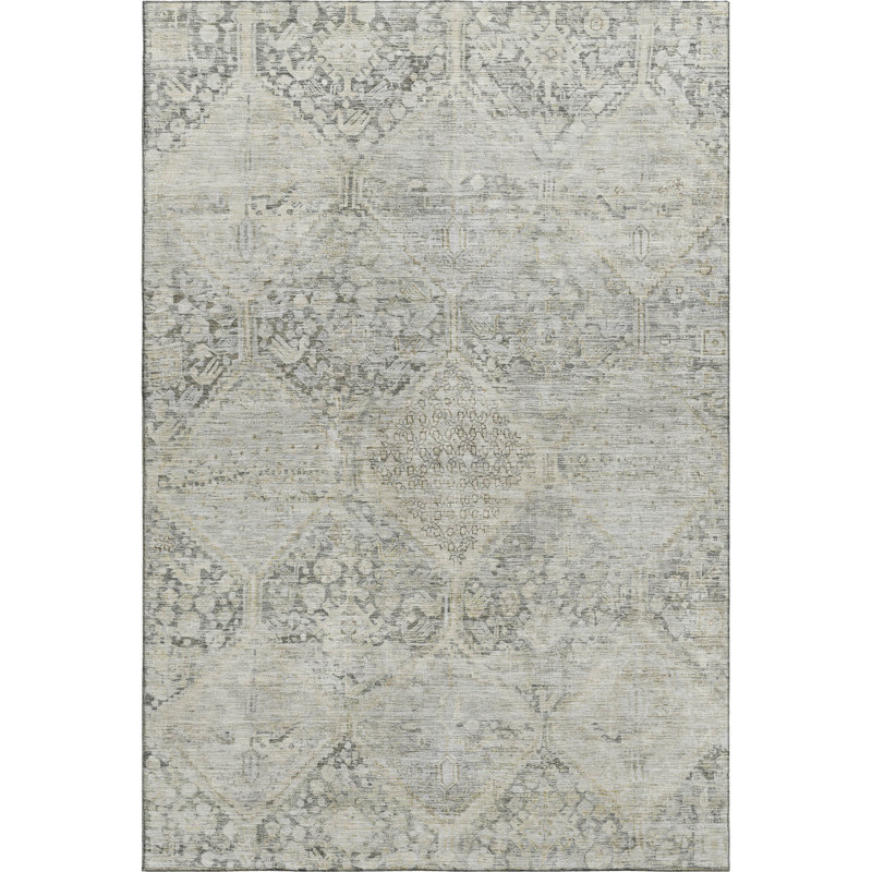 Premium Machine Washable Bucz AMF1745 Geometric Rug, Rectangle 9' x 12'