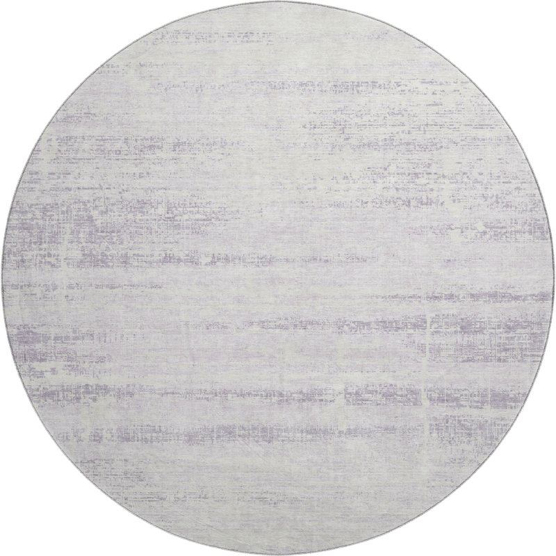 Premium Machine Washable Gerardo Lavender Rug, Round 8'