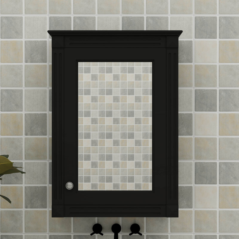 Armoire de rangement murale pour salle de bain 20 "avec tablette réglable en hauteur, Noir