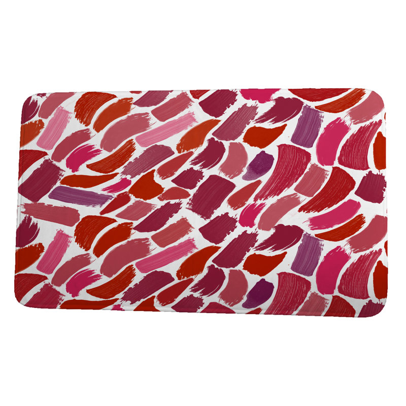 Tapis pour salle de bain wissem, l 34 po x L 21 po, Rouge