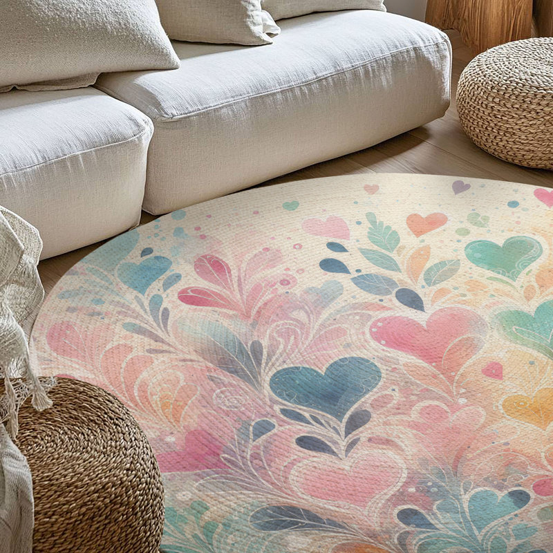 Tapis tressé Heart Burst, Rond 5 pi