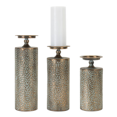 3 Piece Metal Tabletop Candlestick Set