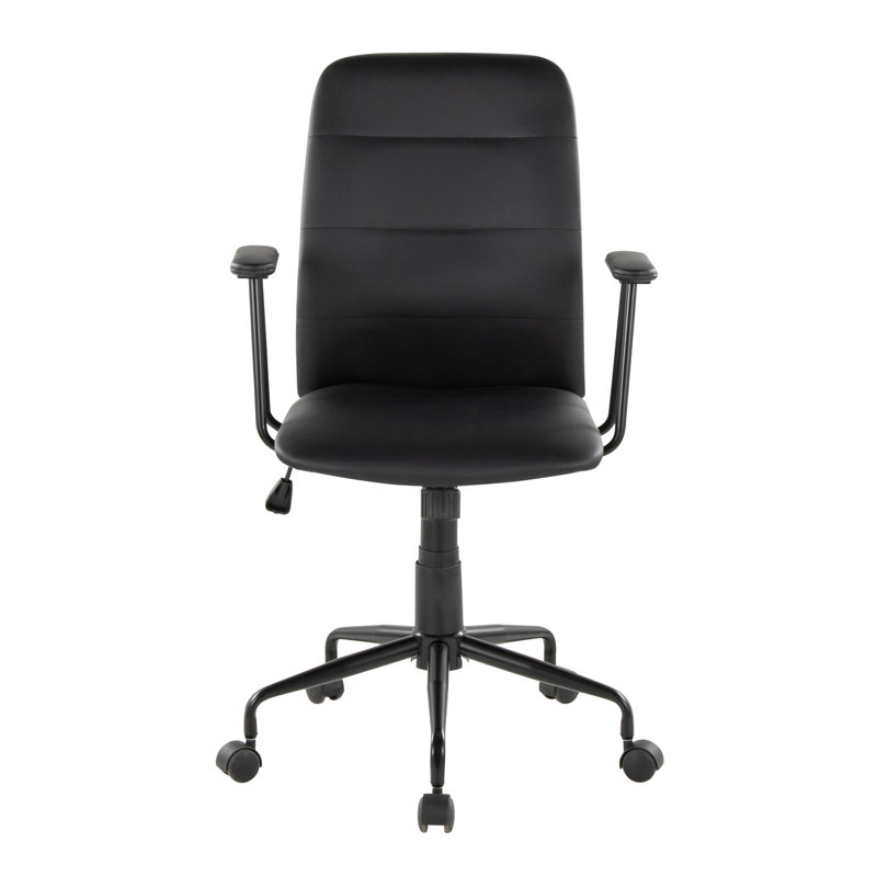 Chaise de bureau en similicuir noir, Noir
