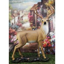 Garden Statue Indoor/Outdoor Animal Sculpture, Laying Down Deer Statues,  Bucking Lying Outdoor Sculptures Natural Realistic Garden Animal Art Decor