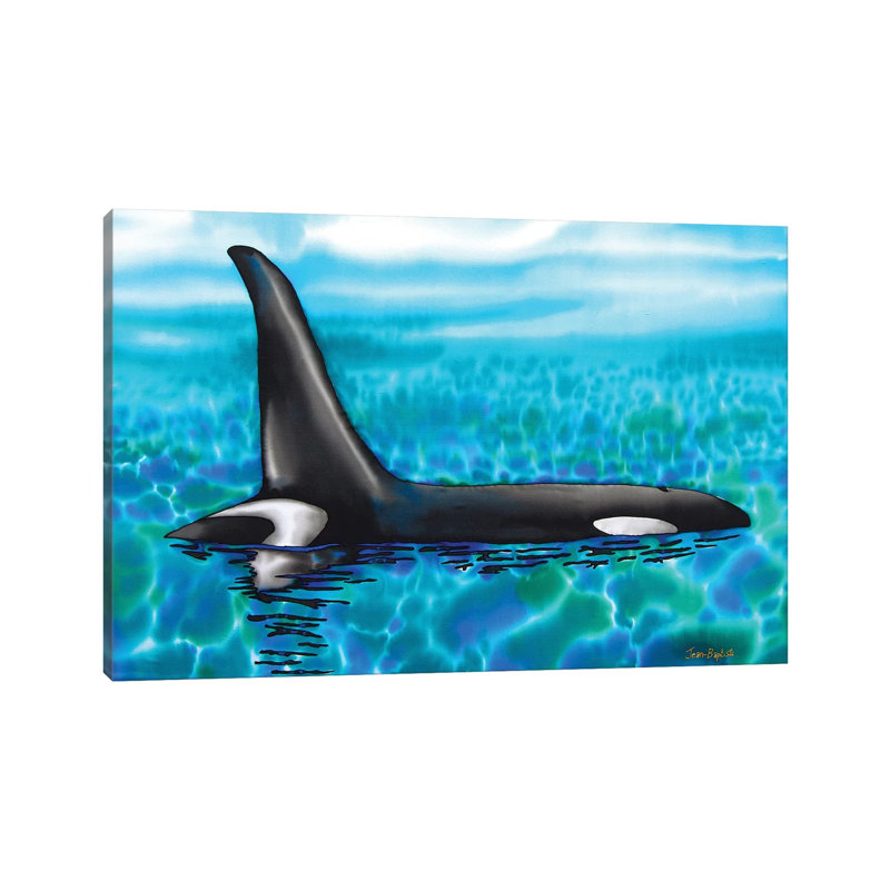 Orca 1 Piece Wrapped Canvas Wall Art, 20.32 cm H x 30.48 cm W