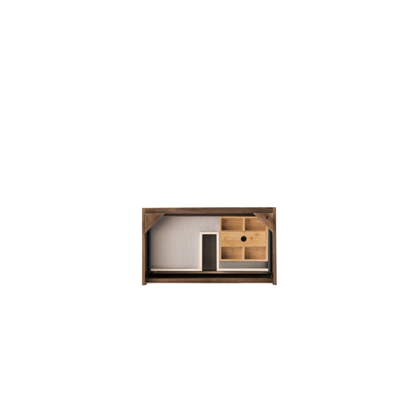 Base de meuble-lavabo simple 31,5 po Mantova seulement, Noyer Mid-Century